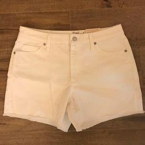 white denim shorts